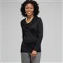 Draped Cowl Neck, Black, small